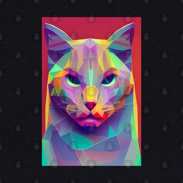 Geometric Cat, Tshirt design, cat art by AnarKitty805